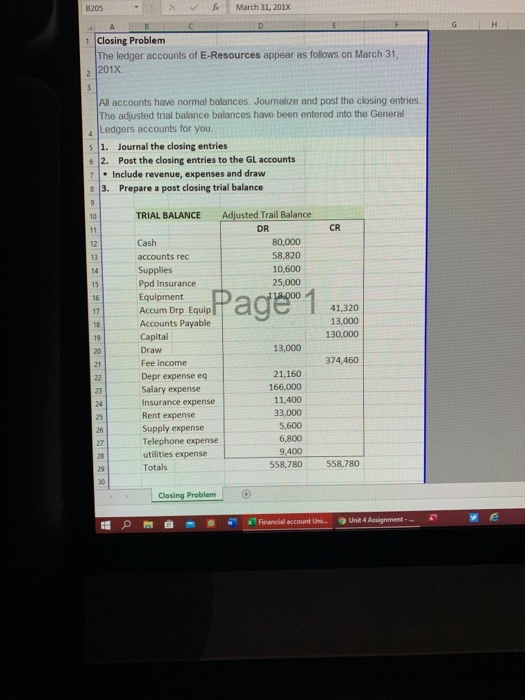  8205 March 31, 2017 CR 11 D 1 Closing Problem The