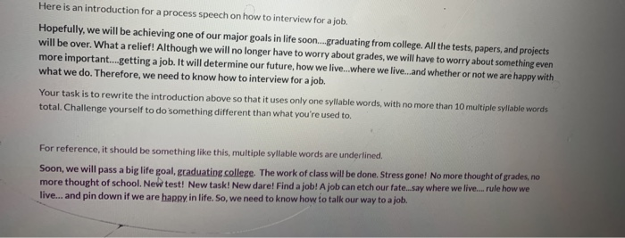  Here is an introduction for a process speech on how to