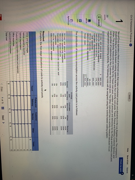  Ch 5 Homework Problems Saved Help Save & E Submit Check