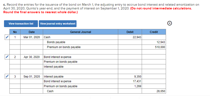 semiannually beginning September 1, 2020 Required: Part 1 a. Calculate the bond