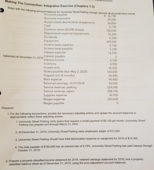  Making The Connection: Integrative Exercise (Chapters 1-3) esgin with the following