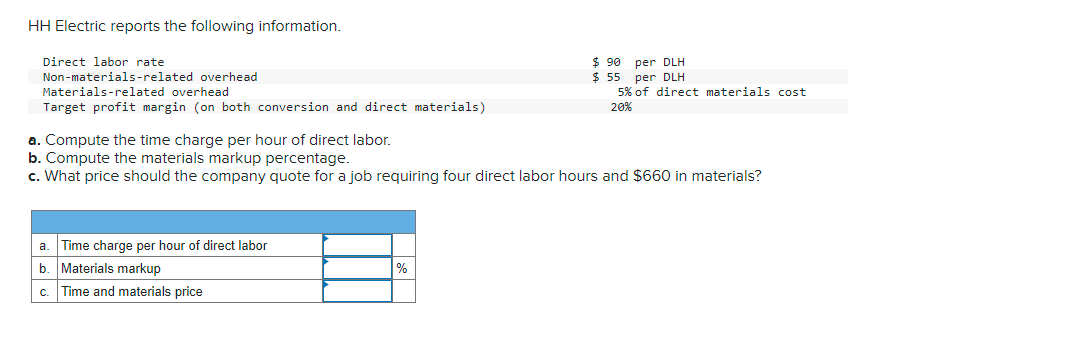  Please answer all parts for positive feedback :) HH Electric reports