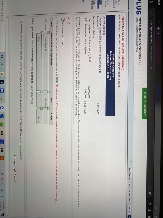 please help with D PLUS A https://edugen.wileyplus.com/edugen/lt/main.uni Return to Blackboard PLUS