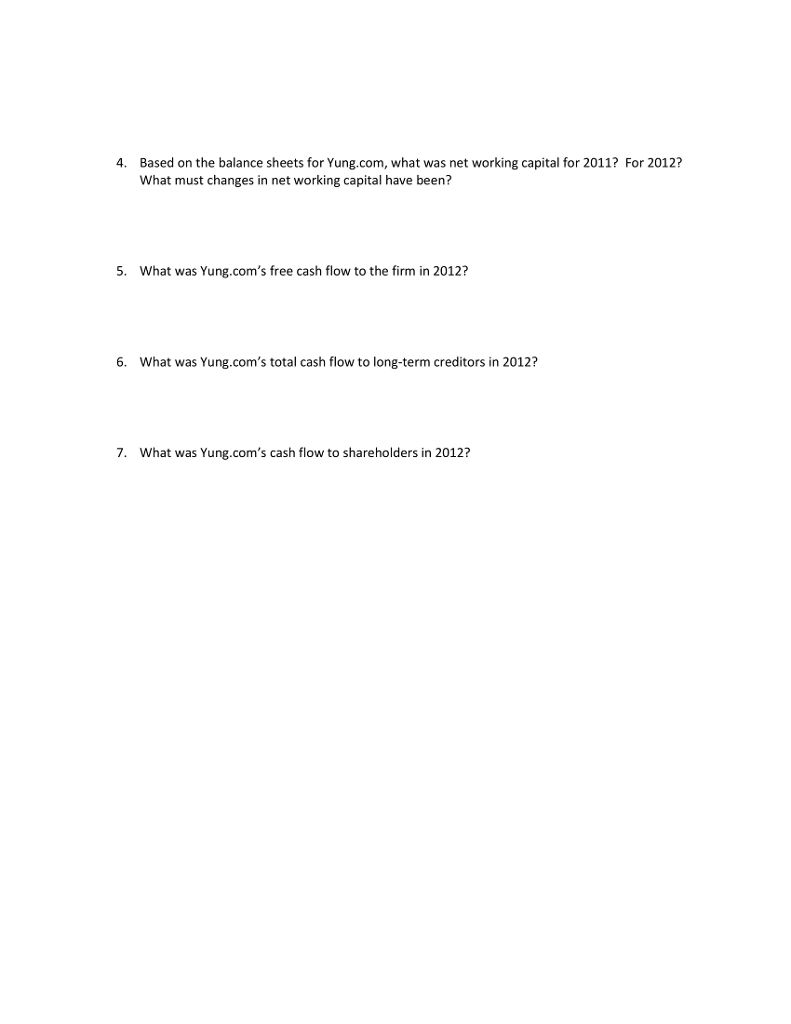 year 2012, Yung.com had sales of $1000, costs of goods sold of