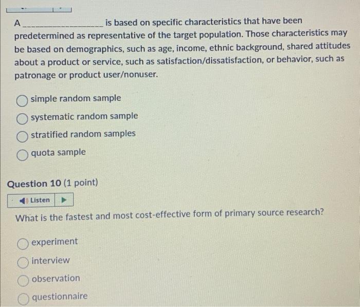  A is based on specific characteristics that have been predetermined as