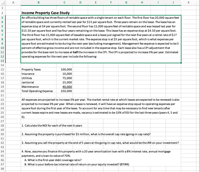  D E . 1 2 3 4 5 6 Income Property