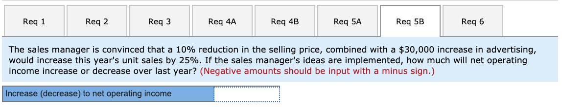 Net operating income $ 60,000 References Required: Answer each question independently based
