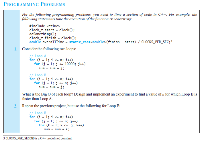 Please help me, write this program in C++: PROGRAMMING PROBLEMS For the