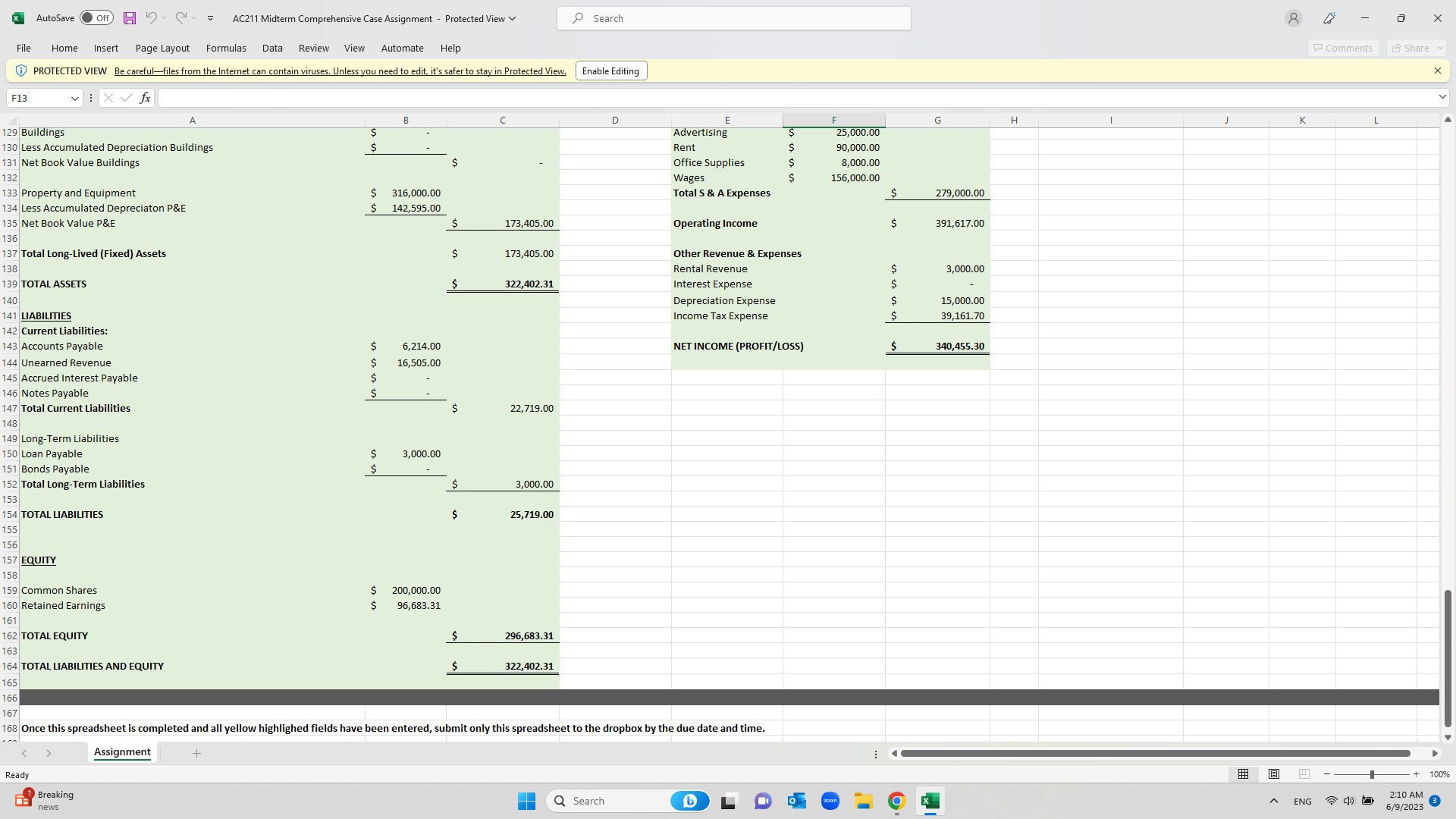 edit, it's safer to stay in Protected View. Enable Editing F13 :fx