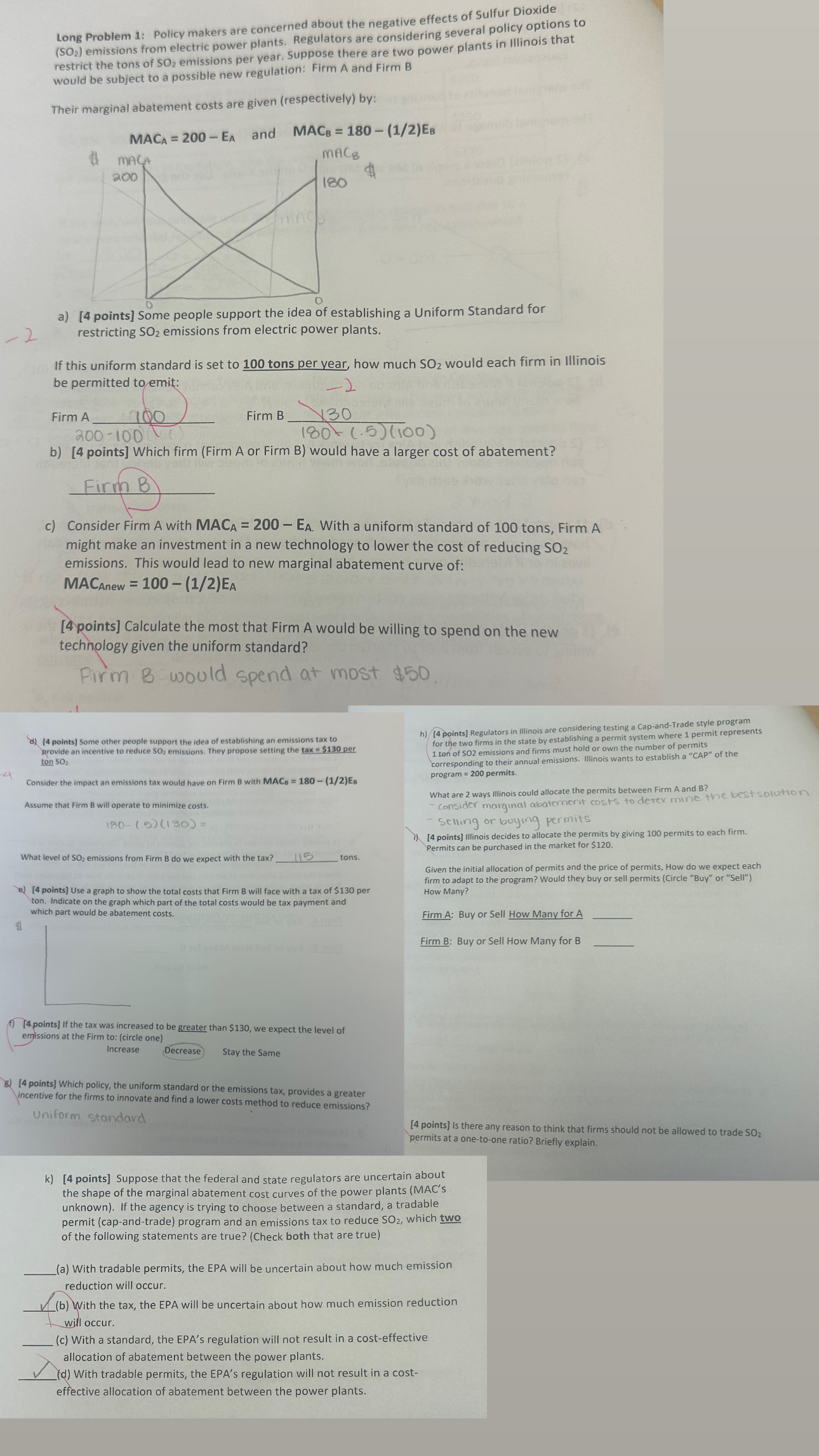  ANSWER ALL QUESTIONS IN LONG PROBLEM! Long Problem 1 : Policy