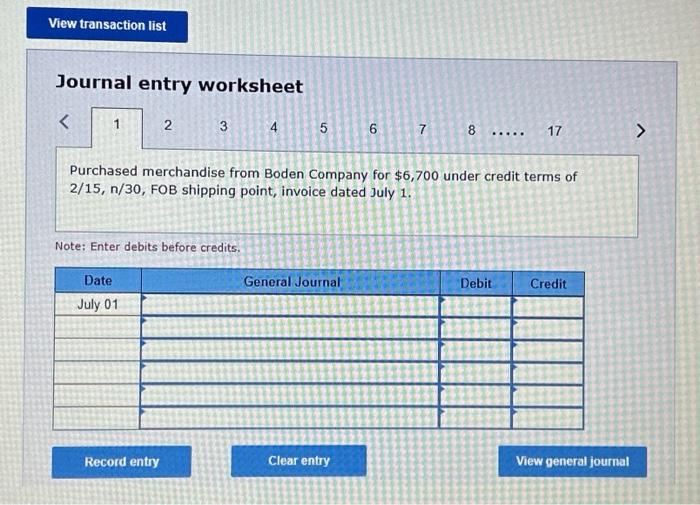 entry worksheet \begin{tabular}{ll|l|l|l|} \hline & 1 & 5 & 6 & 7
