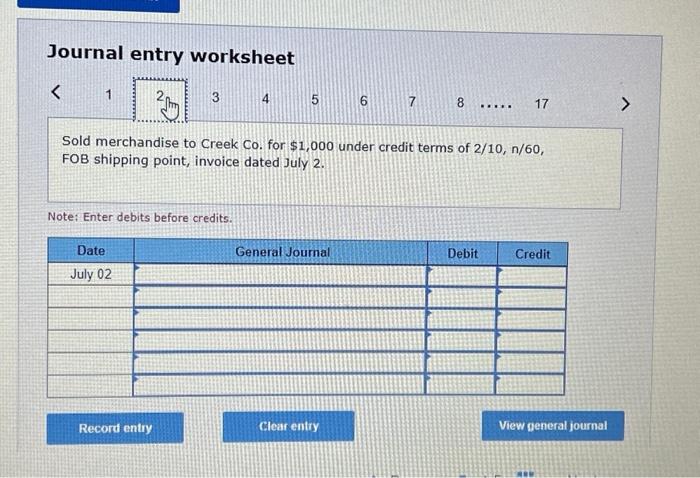 \\ \hline \end{tabular} Returned $900 of merchandise purchased on July 9 from
