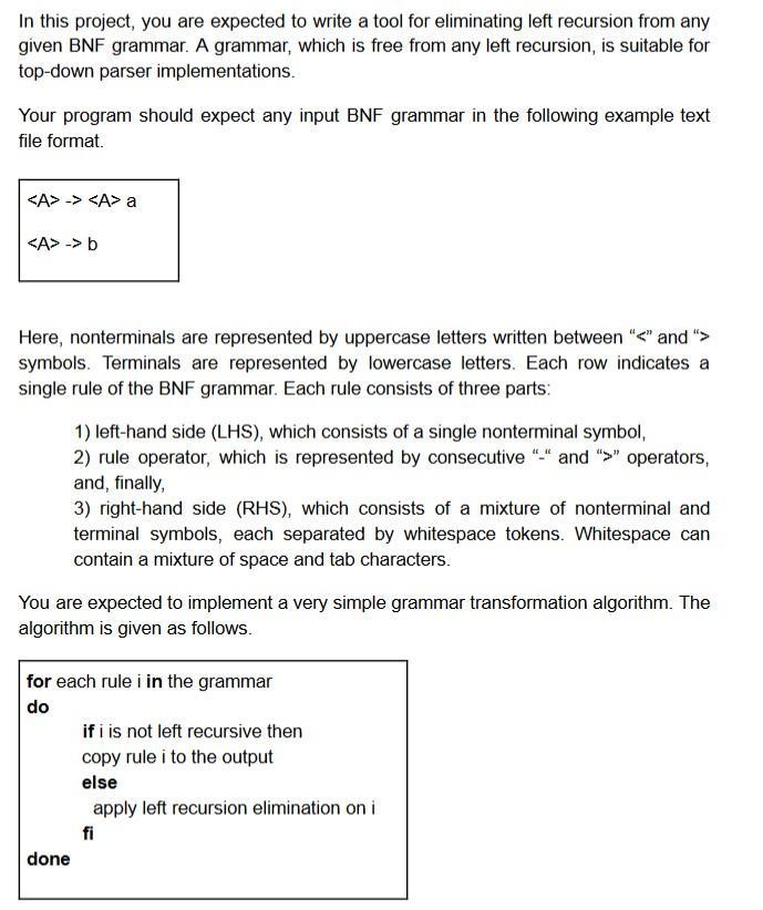 In this project, you are expected to write a tool for