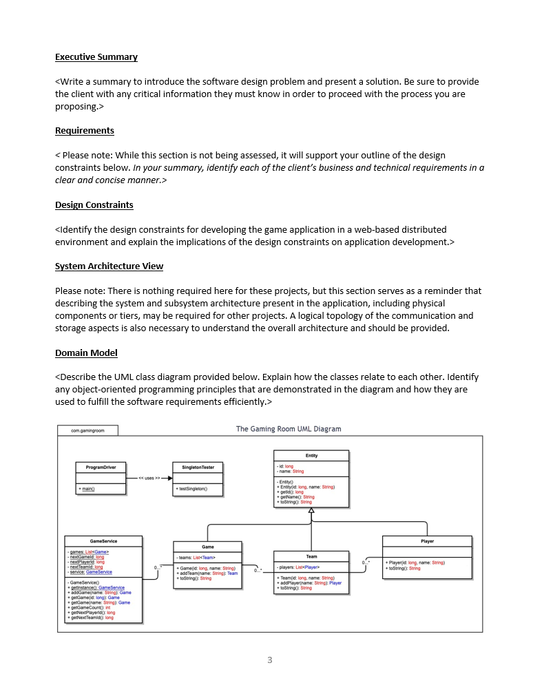 your mastery of the following competency: - Utilize software design templates and