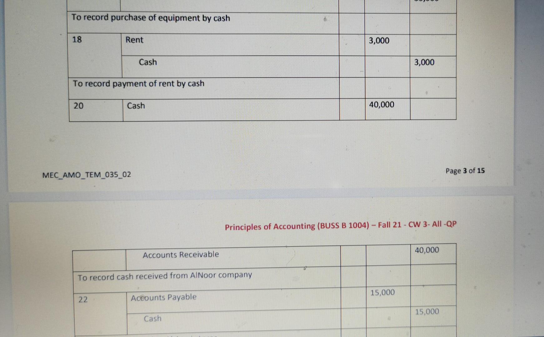 Payable e. furniture van Accounts Receivable h. Sales i. Purchases j. Salaries