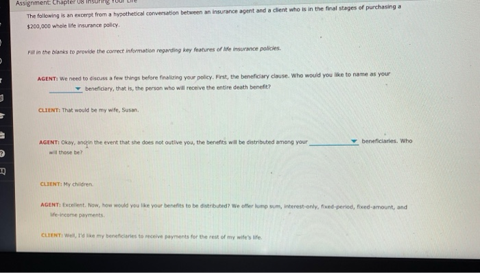  Assignment: Chapter 18 The following is an excerpt from a hypothetical