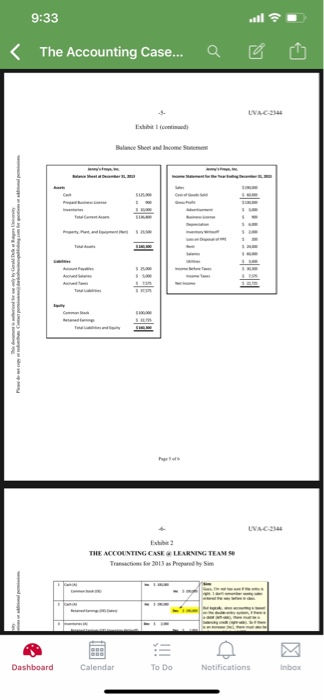 The internal case explores the first two financial years of a frozen