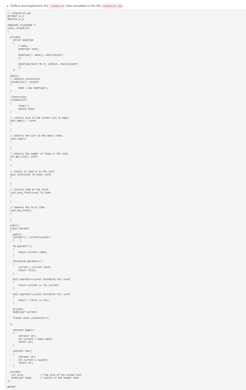  In C++ please help me with this. I have Linklist.cpp, main.cpp