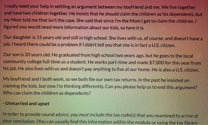 Advise on the following scenario. Include tax code. I really need your