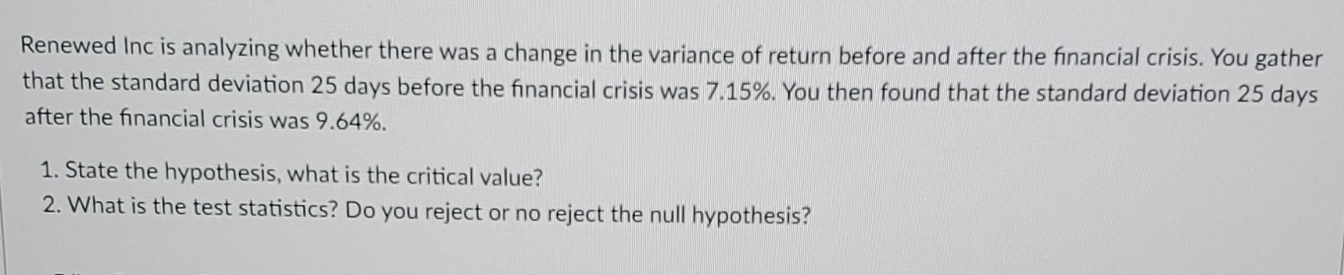  Renewed Inc is analyzing whether there was a change in the