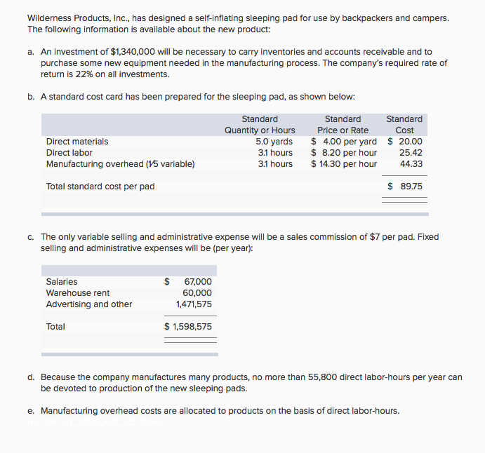  Wilderness Products, Inc., has designed a self-inflating sleeping pad for use