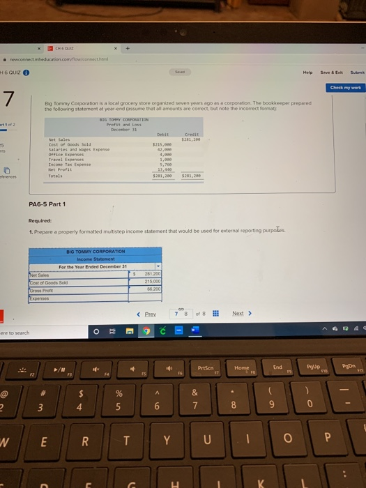  COUZ education.com/flow.connect newconnect H6QUIZ Help Save & Exit Submit Big Tommy