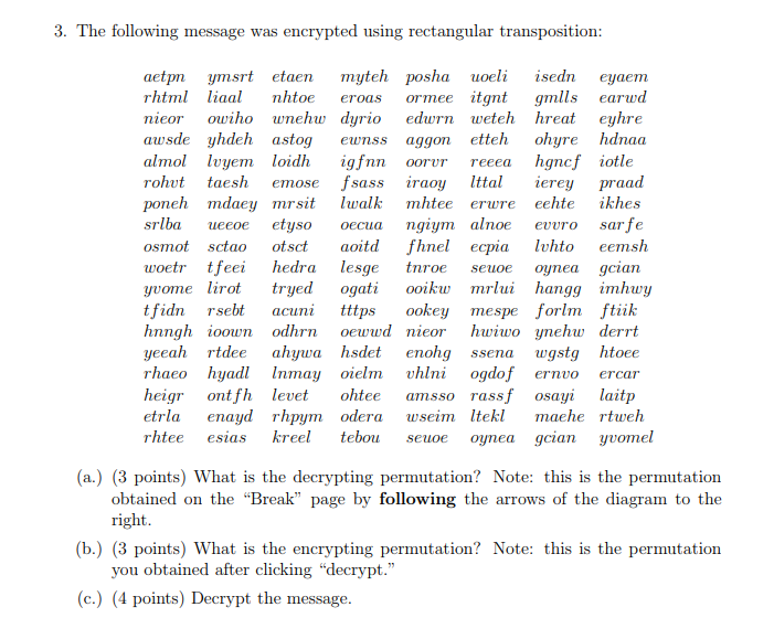 Please use a rectangle transposition applet to solve the following question. Given