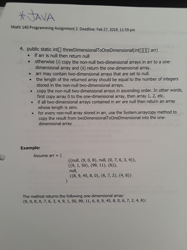  JAVA Math 140 Programming Assignment 2 Deadline: Feb 27, 2019, 11:59