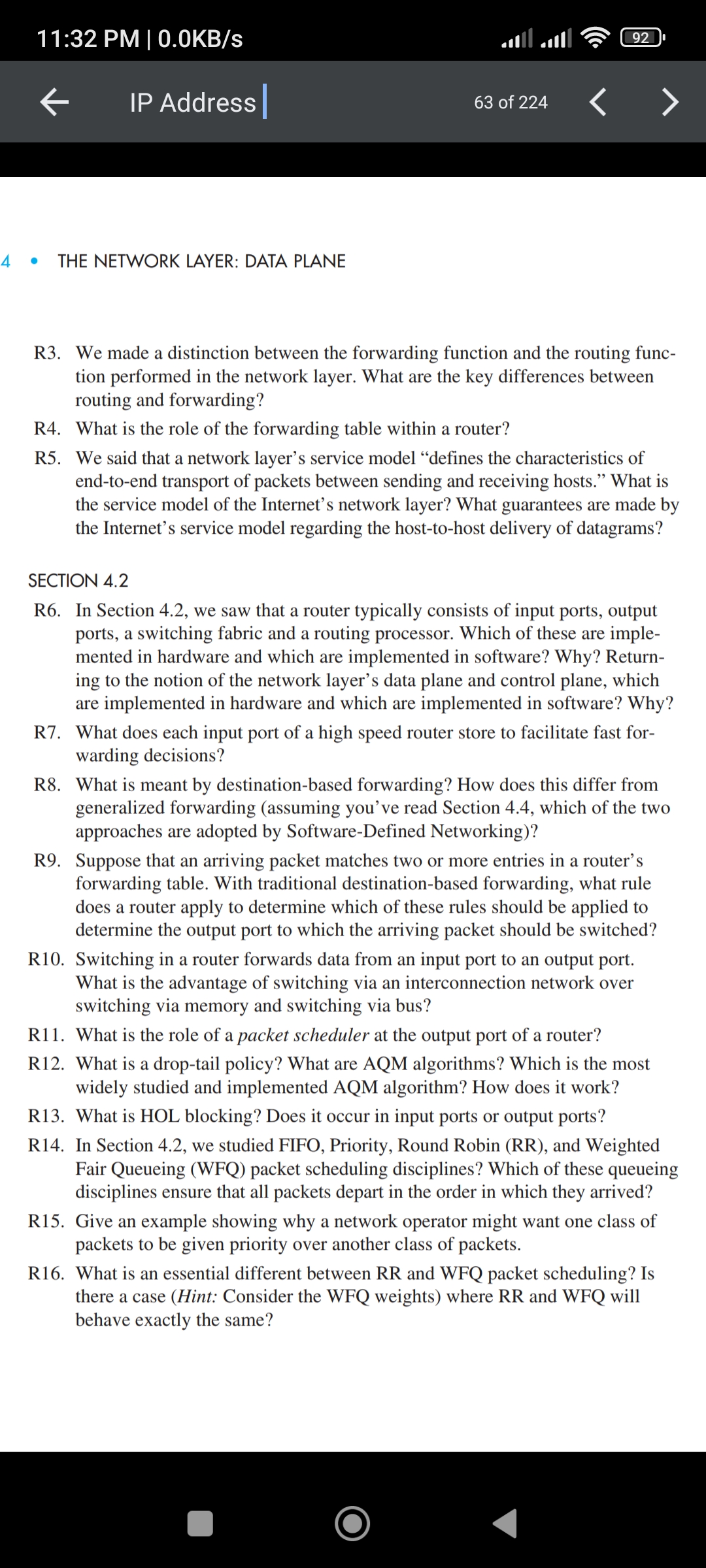  4- THE NETWORK LAYER: DATA PLANE R3. We made a distinction