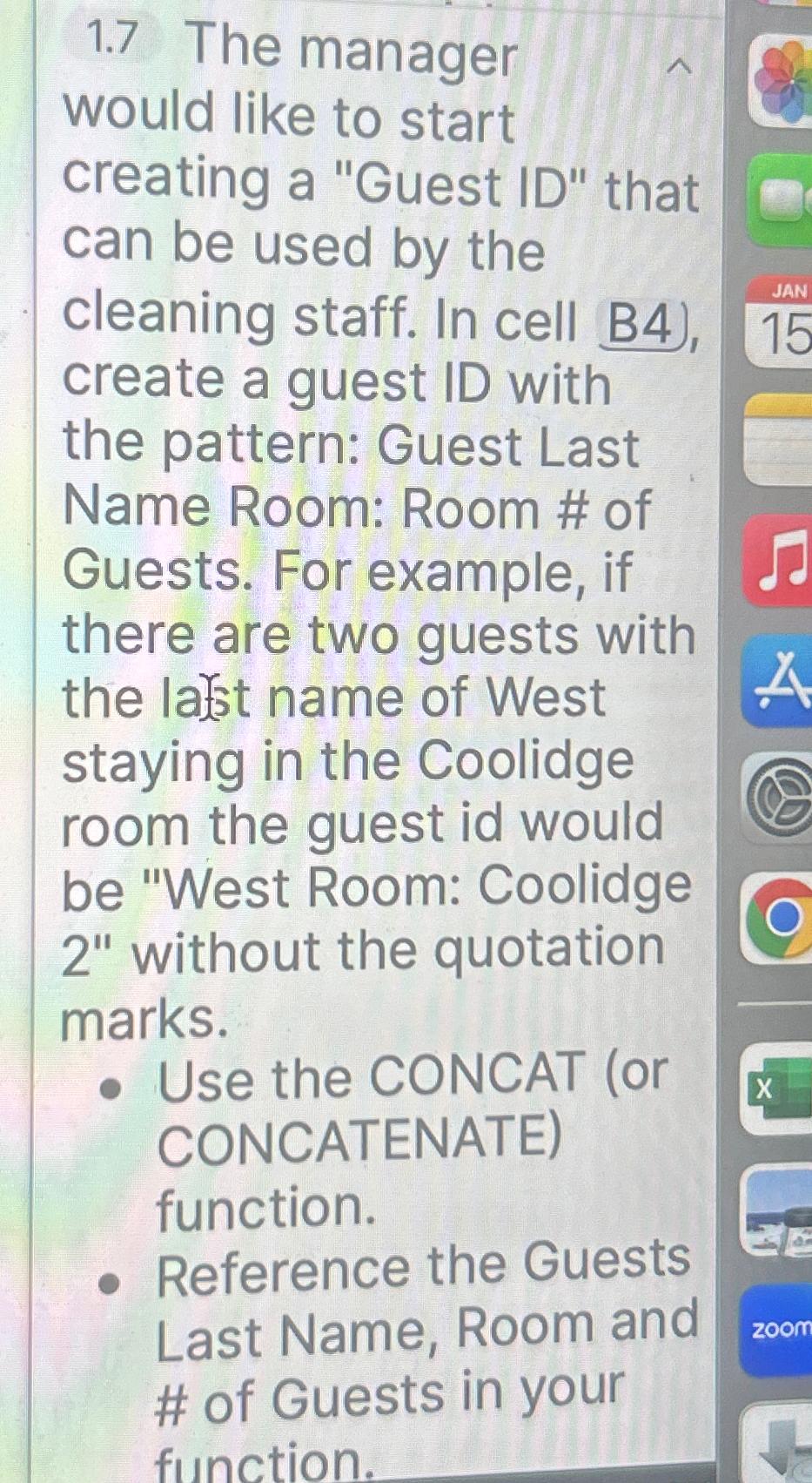  1.7 The manager would like to start creating a "Guest ID"