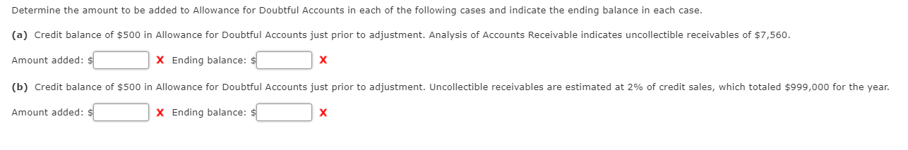 Determine the amount to be added to Allowance for Doubtful Accounts in