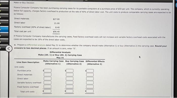  Pizana Computer Company has been purchasing carrying cases for its portable