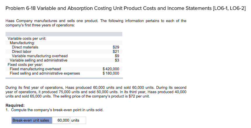 Can someone fill in the blanks missing, please? Problem 6-18 Variable