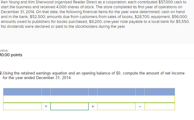 can some one help me with this question? Ken Young and