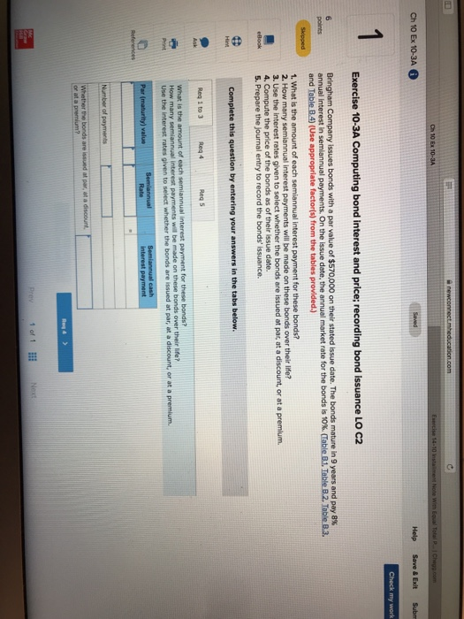  Ch 10 Ex 10-3A Exercise 10-3A Computing bond interest and price;