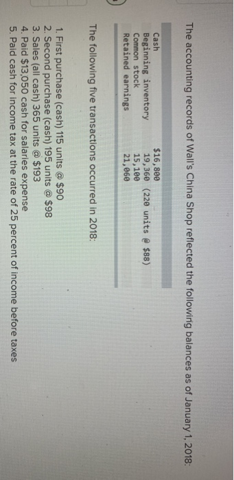 cash for salaries expense 5. Paid cash for income tax at the