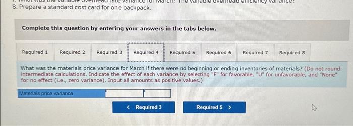 of materials? (Do not round intermediate calculations. Indicate the effect of each