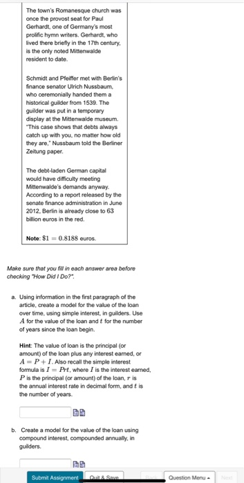 to answer the questions below. Berlin Owes Mittenwalde, Small German Town, Trillions