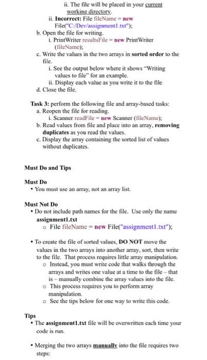 introduced in your beginning Java class and knowing how to manipulate arrays