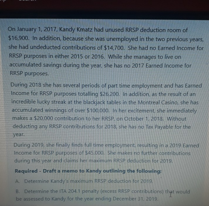 please solve this question On January 1, 2017, Kandy Kmatz had