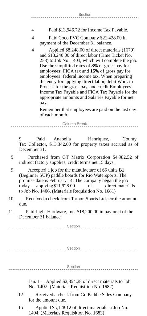 THE GENERAL LEDGER ACCOUNTS NUMBERS FOR ALL YOUR POSTING REFERENCES IN THE