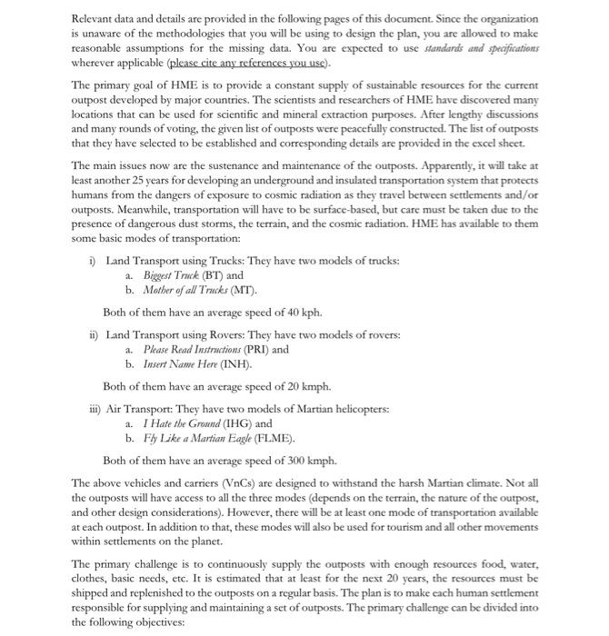 the planet. Together, these settlements formed a Human Mars Exploration (HME) initiative