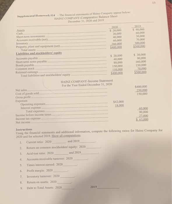 i just need help with number 9 , the debt to toal