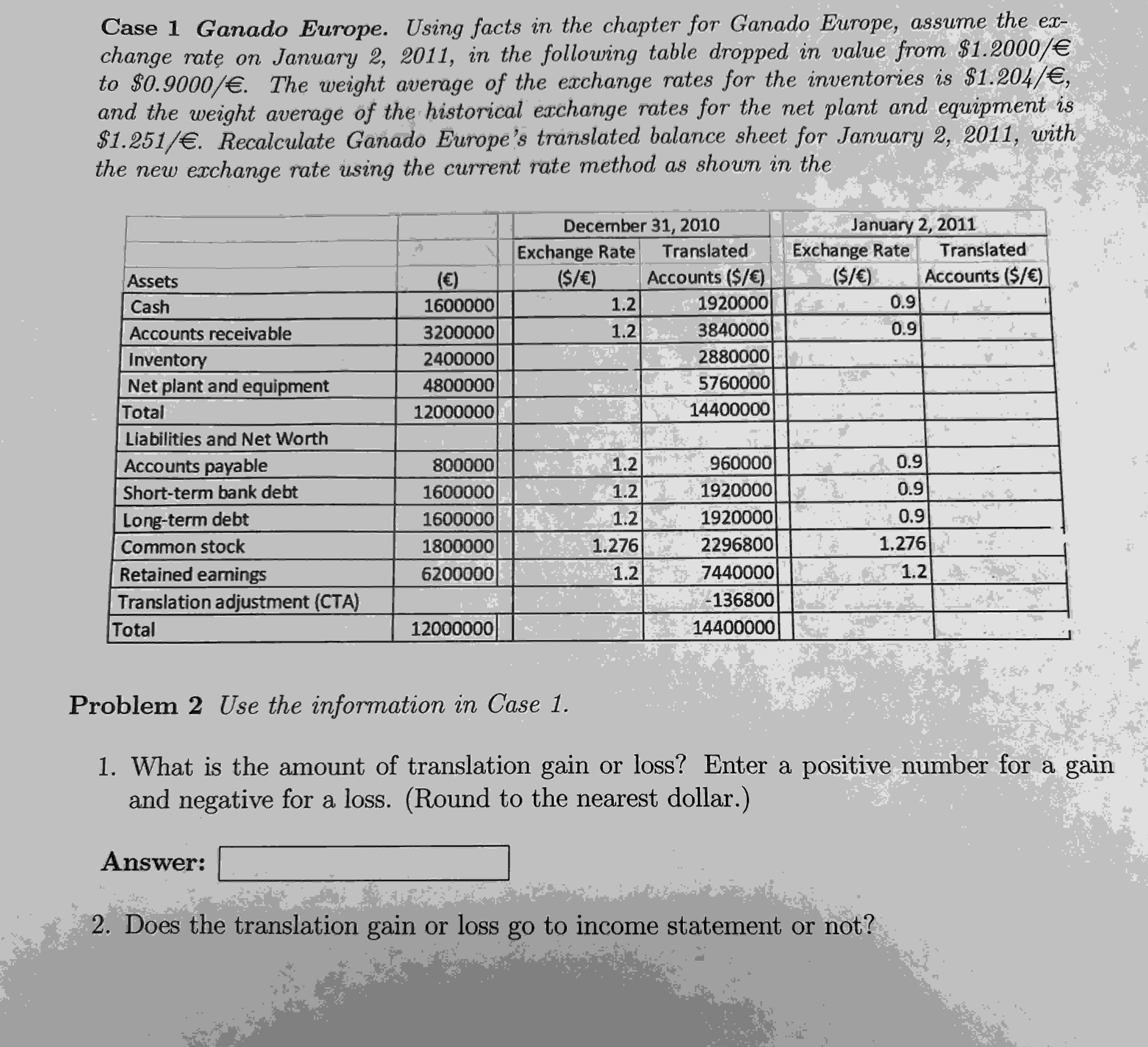  Case 1 Ganado Europe. Using facts in the chapter for Ganado