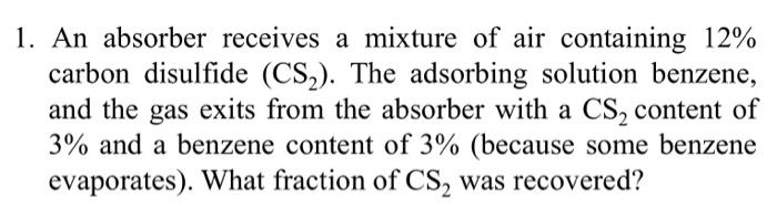This is a Material Balance Problem using Gas Absorber. Please show me