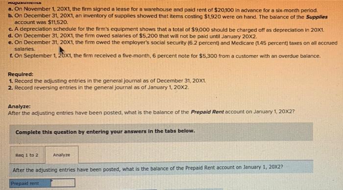 that items costing $1,920 were on hand. The balance of the Supplies