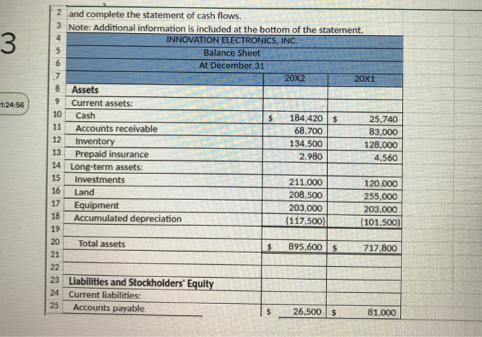 by using formulas that reference data from the income statement and balance