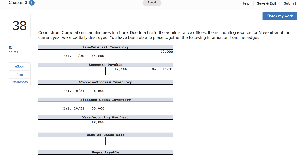  Chapter 30 Saved Help Save & Exit Submit Check my work