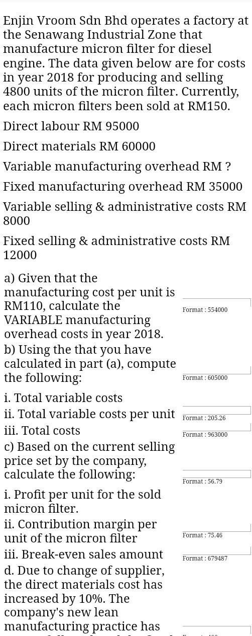  please answer c and d because it's one question Enjin Vroom