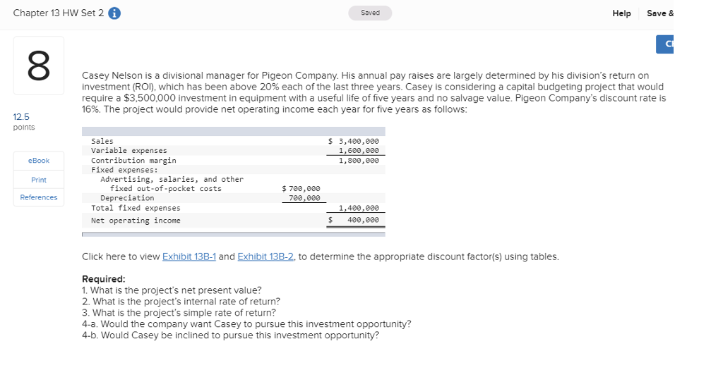  Chapter 13 HW Set 2 Saved Help Save & 8 Casey